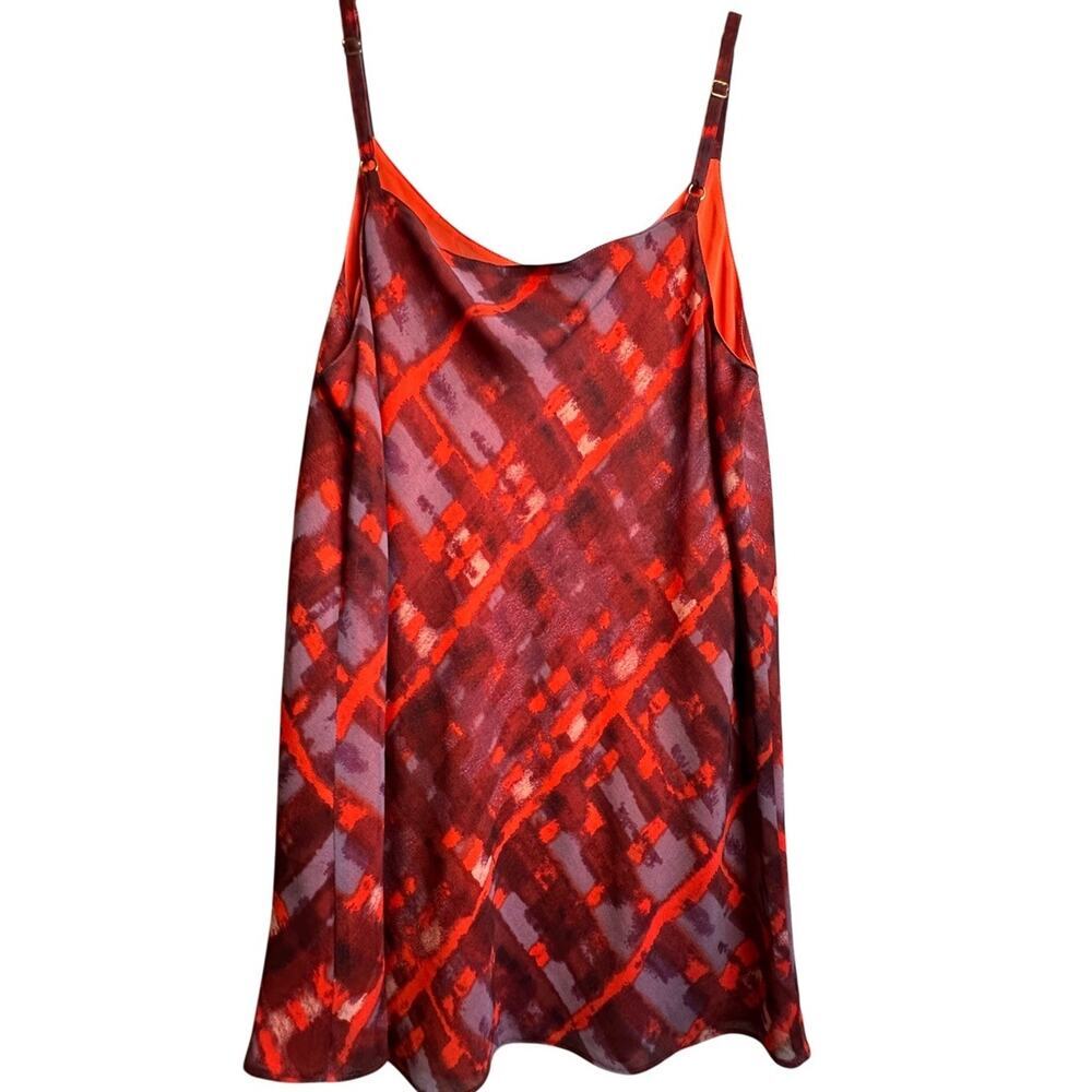 CABI Tank Top Shell Sz M Red Printed Layering‎ Adjustable Career Business Casual - Picture 7 of 16